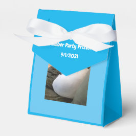 Cute White Puppy Dog Sleeping Slumber Party Blue Bedankdoosjes