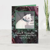 Cute White Puppy Dog St. Patrick's Day Green Kaart (Voorkant)