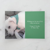 Cute White Puppy Dog St. Patrick's Day Green Kaart (Binnen)