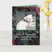 Cute White Puppy Dog St. Patrick's Day Green Kaart (Gele Bloem)