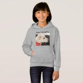 Cute White puppy Dog Thanksgiving Hoodie (Voorkant volledig)