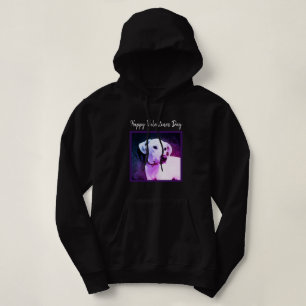Cute White Puppy Dog Valentijnsdag Paars Hoodie