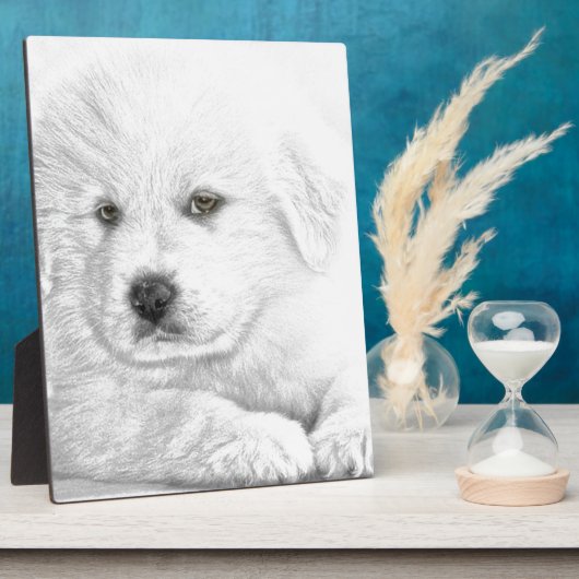 Cute White Puppy Fotoplaat (Zijkant)