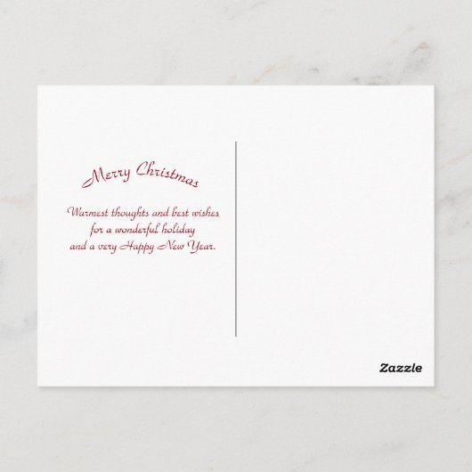 Cute White Puppy Snow-kerstfoto Briefkaart (Achterkant)