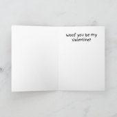 Cute White Puppy Valentijnsdag Kaart (Binnen)