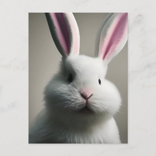 Cute White Rabbit Briefkaart (Voorkant)