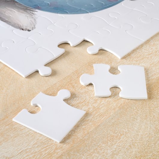 Cute White Rabbit Bunny Puzzles  Legpuzzel (Zijkant)