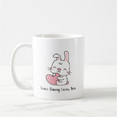 Cute White Rabbit, een Bunny houdt van je Koffiemok (Links)