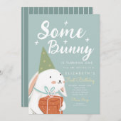 Cute White Rabbit Er is nog wat Bunny's die een da Kaart (Voorkant / Achterkant)