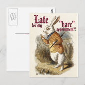 Cute  White Rabbit "Hare" Hair Salon Briefkaart (Voorkant / Achterkant)