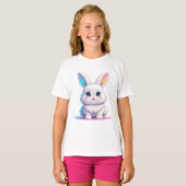 Cute White Rabbit T-shirt (Voorkant volledig)
