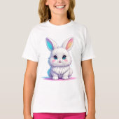 Cute White Rabbit T-shirt (Voorkant)