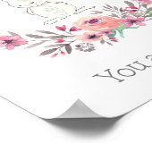 Cute White Rabbit waar je van houdt Poster (Hoek)