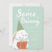 Cute White Rabbit What Bunny is 2 dagen oud Kaart (Voorkant)