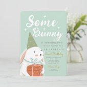 Cute White Rabbit What Bunny is de tweede dag Kaart (Staand voorkant)