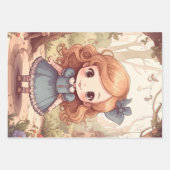 Cute White Rabbit Wonderland Whimsical Timekeeper Inpakpapier Vel (Voorkant 2)