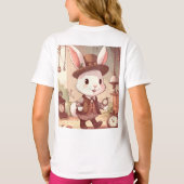 Cute White Rabbit Wonderland Whimsical Timekeeper T-shirt (Achterkant)