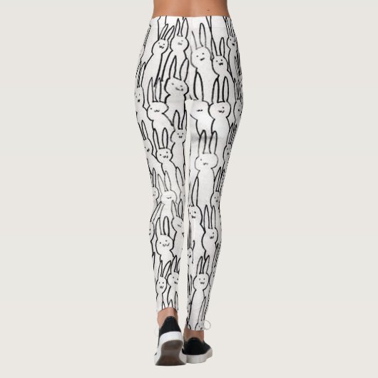 Cute White Rabbits Leggings (Achterkant)