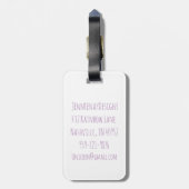 Cute White Rainbow Unicorn Pink Magic Bagagelabel (Achterkant verticaal)