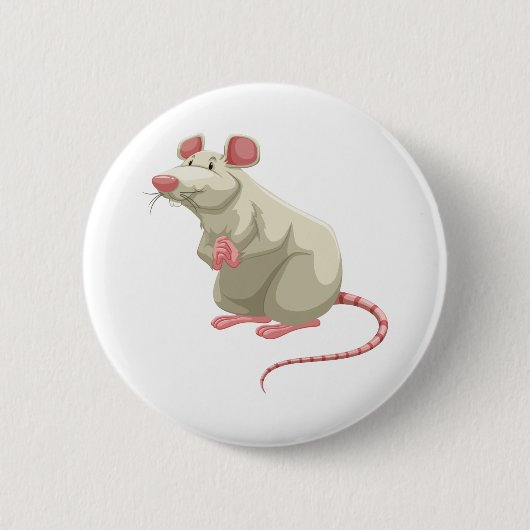 Cute white rat ronde button 5,7 cm (Voorkant)