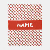 Cute White & Red Ladybugs - Aangepaste naam Kinder Fleece Deken (Voorkant)