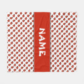 Cute White & Red Ladybugs - Aangepaste naam Kinder Fleece Deken (Voorkant (Horizontaal))