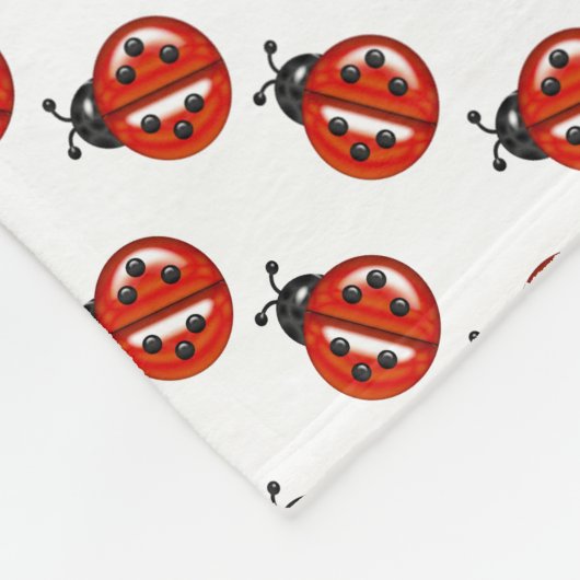 Cute White & Red Ladybugs - Aangepaste naam Kinder Fleece Deken (Hoek)