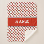 Cute White & Red Ladybugs - Aangepaste naam Kinder Sherpa Deken (Voorkant)