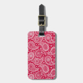 Cute white red paisley pattern Case-Mate iPhone ca Bagagelabel (Voorkant verticaal)