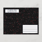 Cute White Red Snowman Night Sky Glitter Kerstmis Feestdagenkaart (Achterkant)