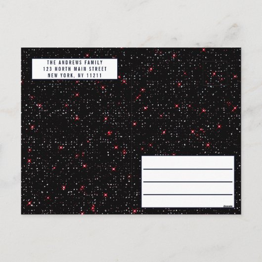 Cute White Red Snowman Night Sky Glitter Kerstmis Feestdagenkaart (Achterkant)