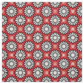Cute White & Red Stylish Floral Geometric Pattern Stof (Swatch)
