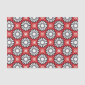 Cute White & Red Stylish Floral Geometric Pattern Tissuepapier (Voorkant)