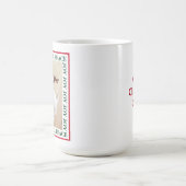 Cute White Reindeer Dog Peace Joy Single Photo Koffiemok (Center)