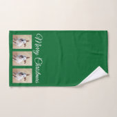 Cute White Reindeer Puppy Dog Kerstgroen Bad Handdoek (Handdoek)