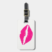 Cute white roze kissenpatroon stropdas bagagelabel (Voorkant verticaal)