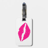 Cute white roze kissenpatroon stropdas bagagelabel (Achterkant verticaal)