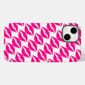 Cute white roze kissenpatroon stropdas Case-Mate iPhone case (Achterkant (horizontaal))