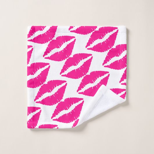 Cute white roze kissons Hoesje-Mate stropdas Bad Handdoek (Wasdoekje)