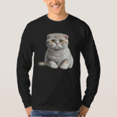 Cute White Scottish Fold Cat Cat T-shirt (Voorkant)
