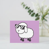 Cute White Sheep Cartoon Briefkaart (Staand voorkant)