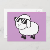 Cute White Sheep Cartoon Briefkaart (Voorkant / Achterkant)