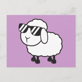 Cute White Sheep Cartoon Briefkaart