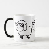 Cute White Sheep Cartoon Magische Mok (Links)