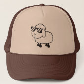 Cute White Sheep Cartoon Trucker Pet (Voorkant)