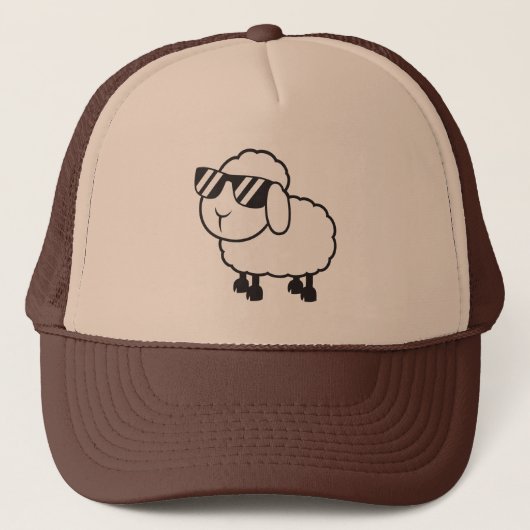 Cute White Sheep Cartoon Trucker Pet (Voorkant)