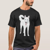 Cute White Siberian Husky Dog T-shirt (Voorkant)