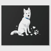 Cute White Siberian Husky - Sweet White Snow Dog Cadeaupapier (Vlak)