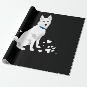 Cute White Siberian Husky - Sweet White Snow Dog Cadeaupapier