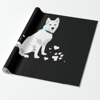 Cute White Siberian Husky - Sweet White Snow Dog Cadeaupapier